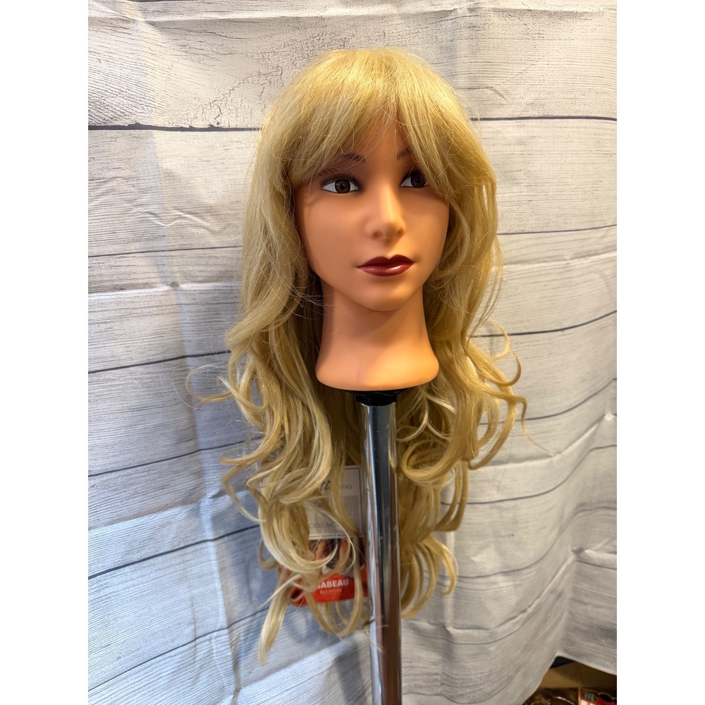 Honey blonde 24 inch curly synthetic wig